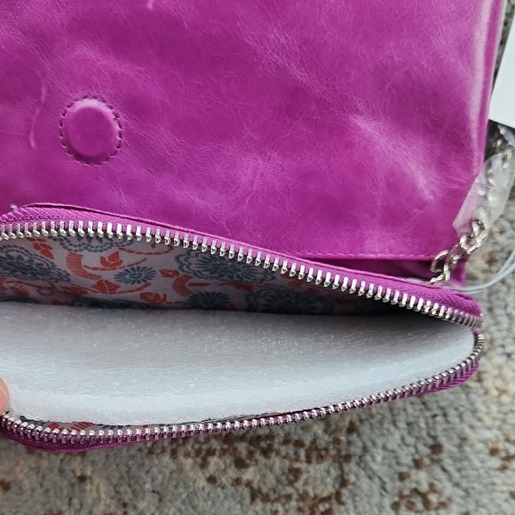 Hobo Bags Leather Convertible Asymmetrical Crossbody Bag Violet - Picture 12 of 13